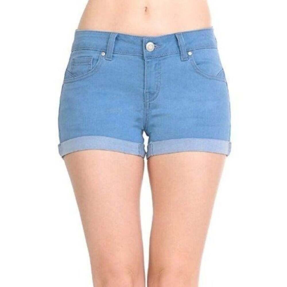 Wax Light Blue Denim Stretchy Shorts 2X